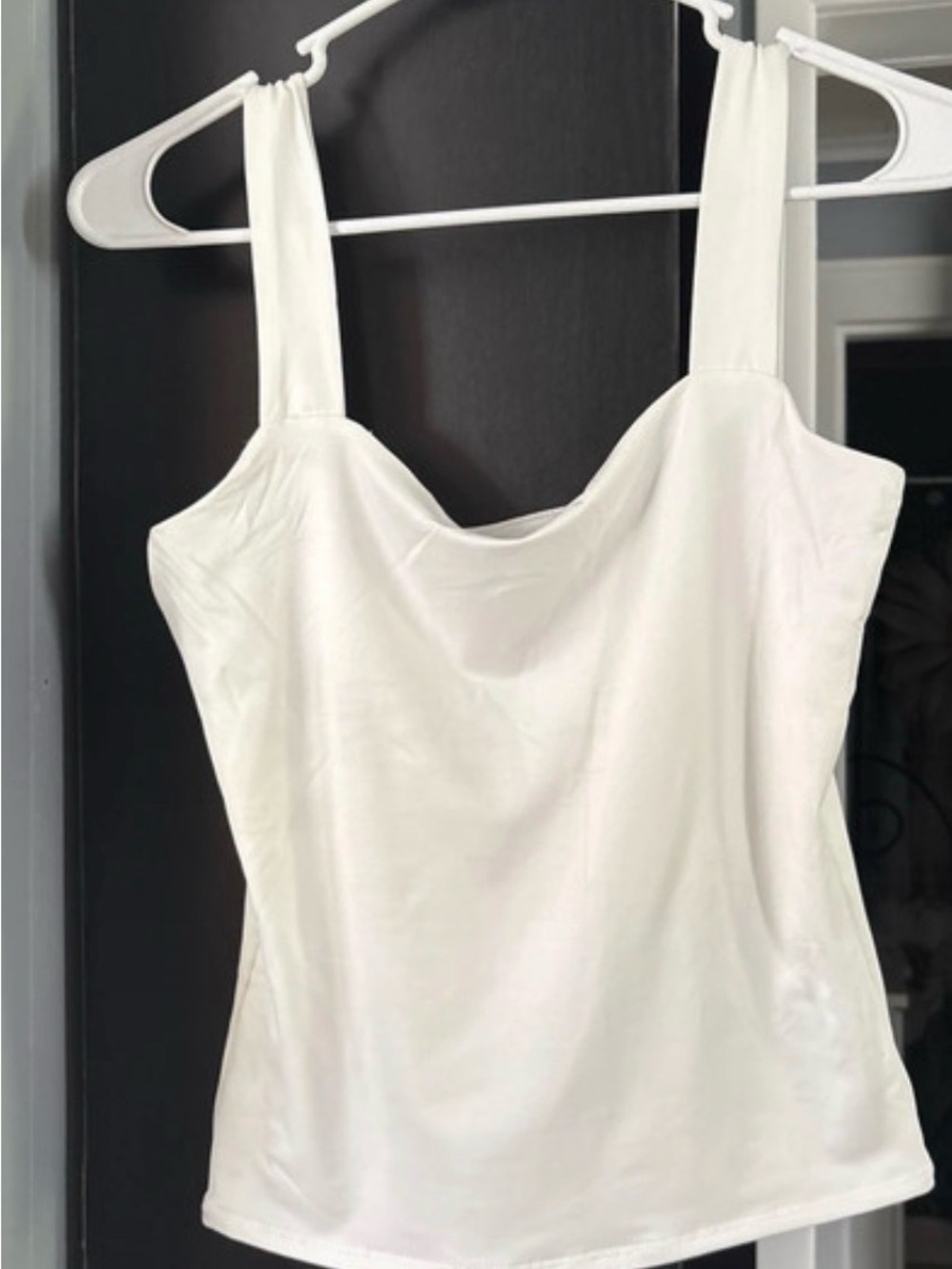 Workshop Republic Clothing White Square Neck Tank Top
